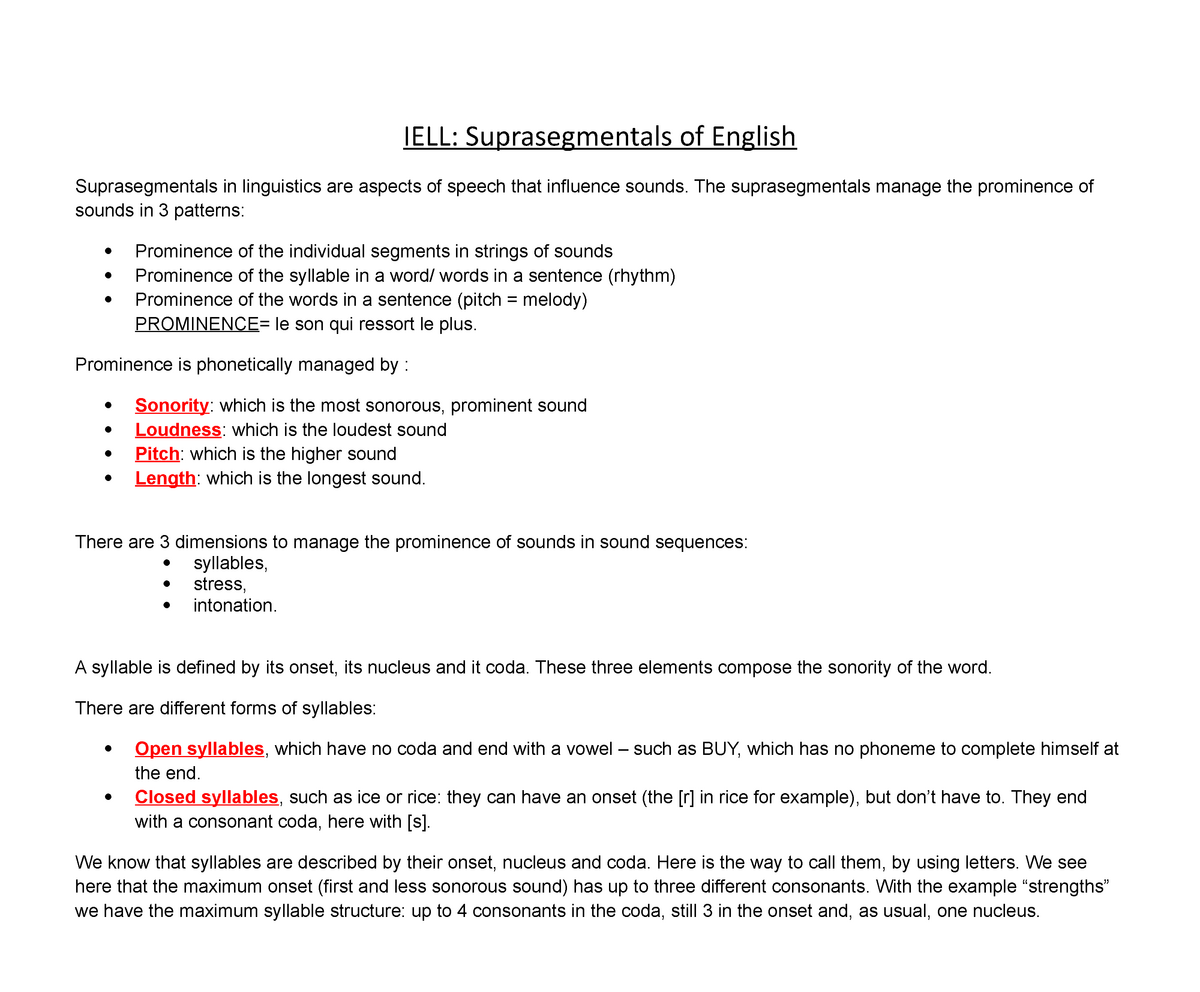 4 Iell Suprasegmentals Introduction To English Language And Studocu