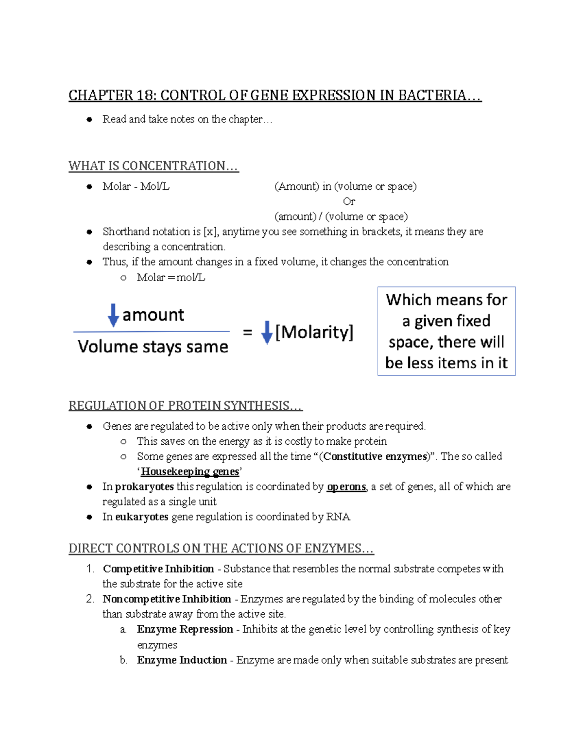 Chapter 18 Control OF GENE Expression IN Bacteria… - CHAPTER 18 ...