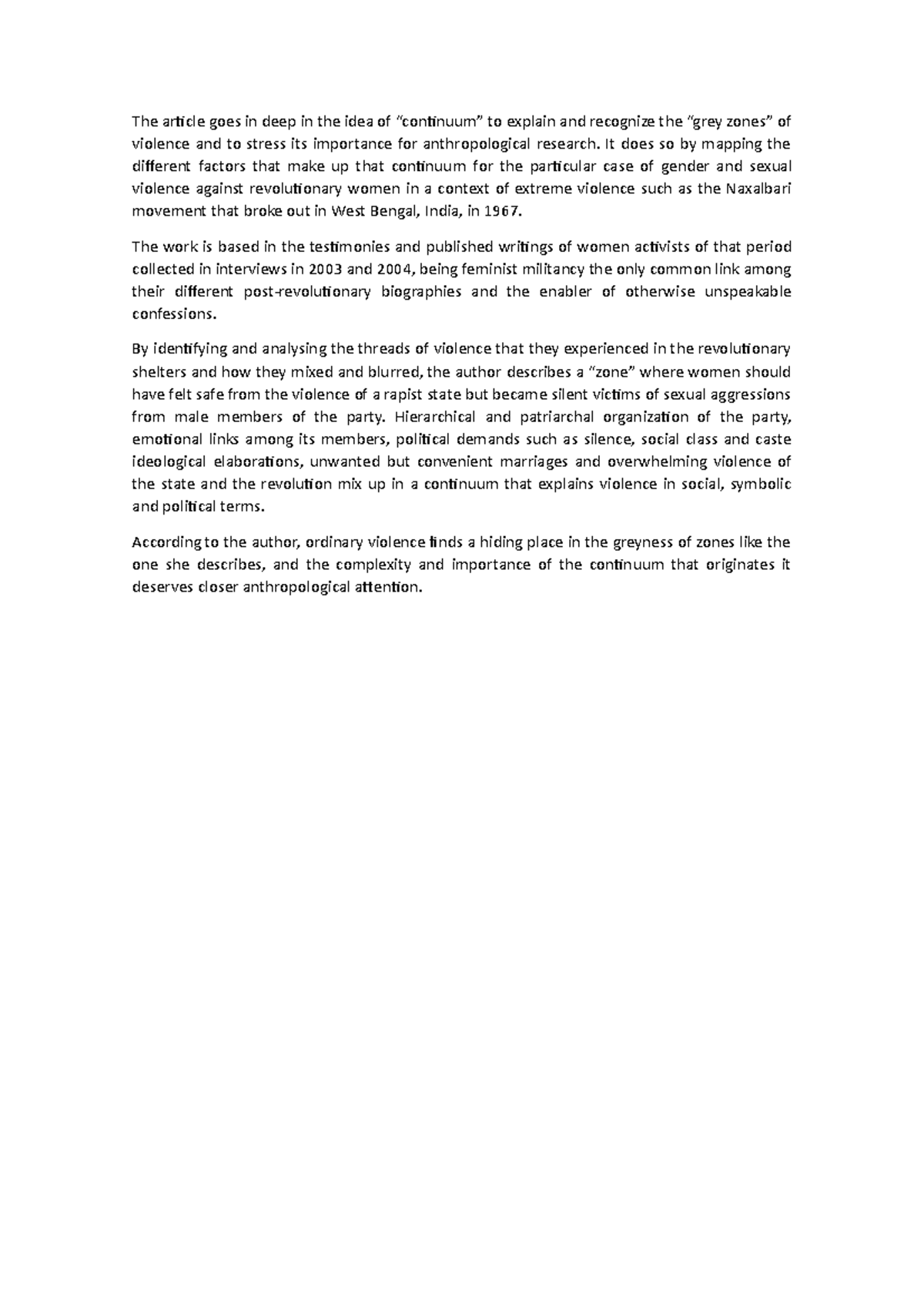 The grey zone The article goes in deep in the idea of “continuum” to