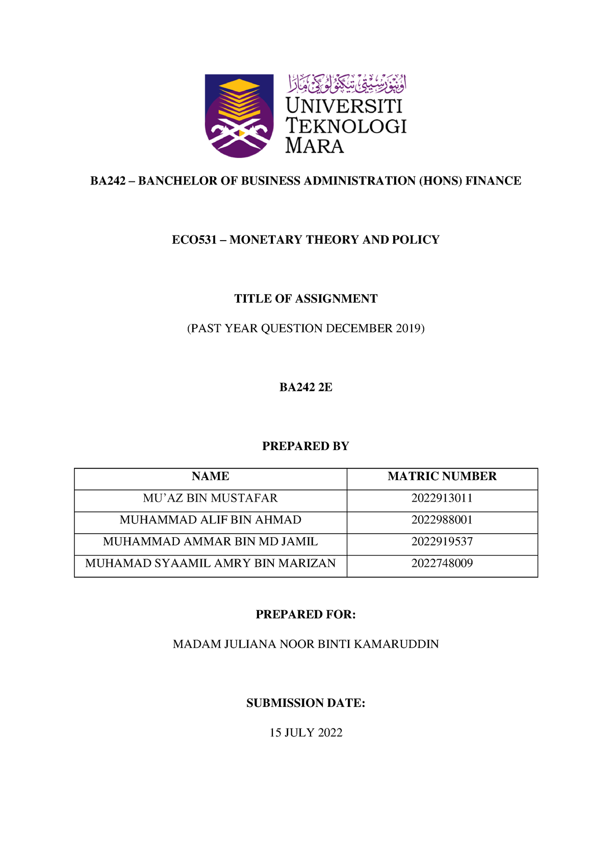 eco531 group assignment