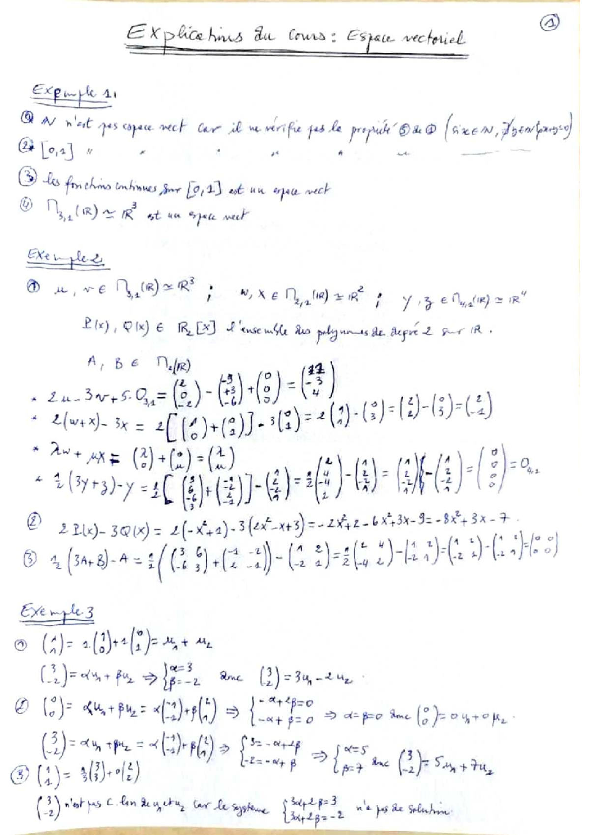 7-explications Sur Le Cours-espace Vectoriel-gi - Copie - Algèbre 