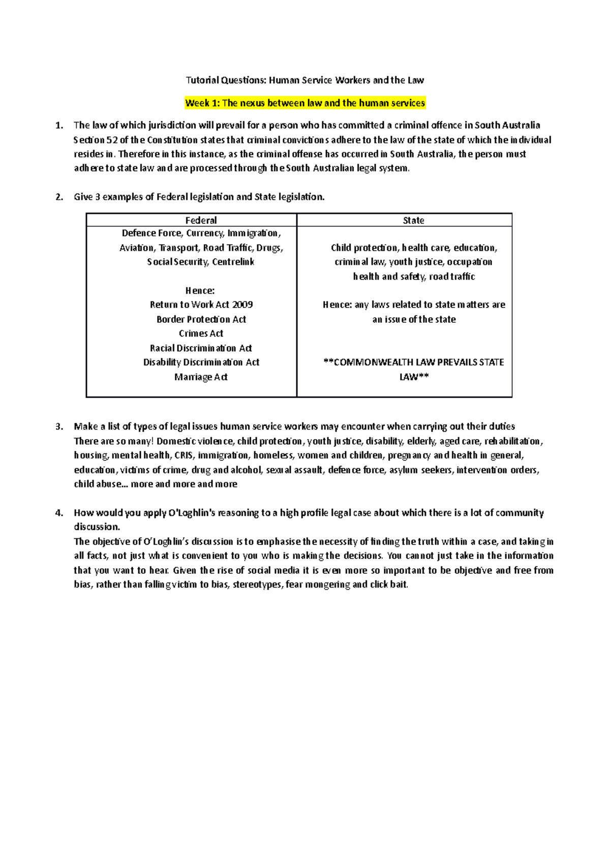 Tutorial Questions The law of which jurisdiction will prevail for a