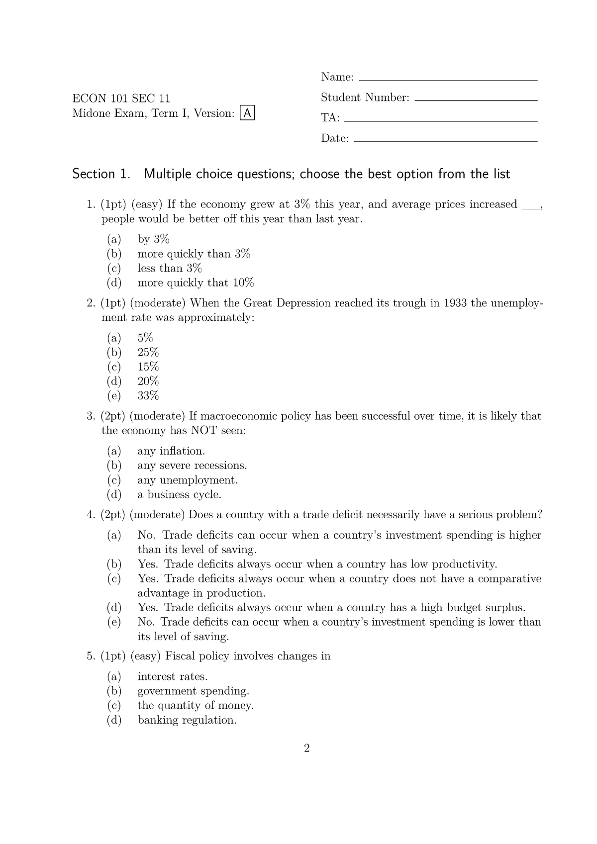 Discussion 1 - Introductory Quiz - ECON 102 - UBC - Studocu