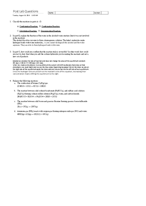 Titration of Weak acid Pre-Lab Questions - Pre-Lab Questions Tuesday ...