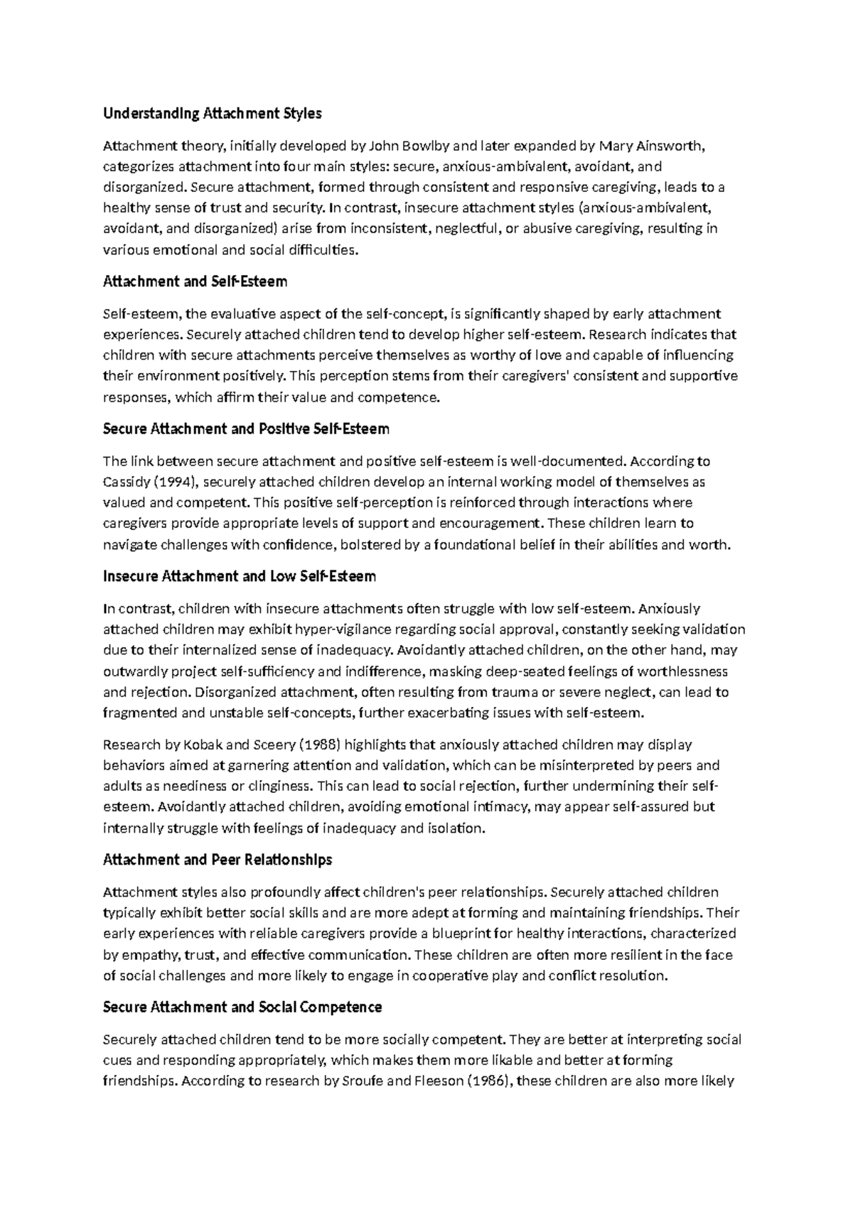 Understanding Attachment Styles - Understanding Attachment Styles ...