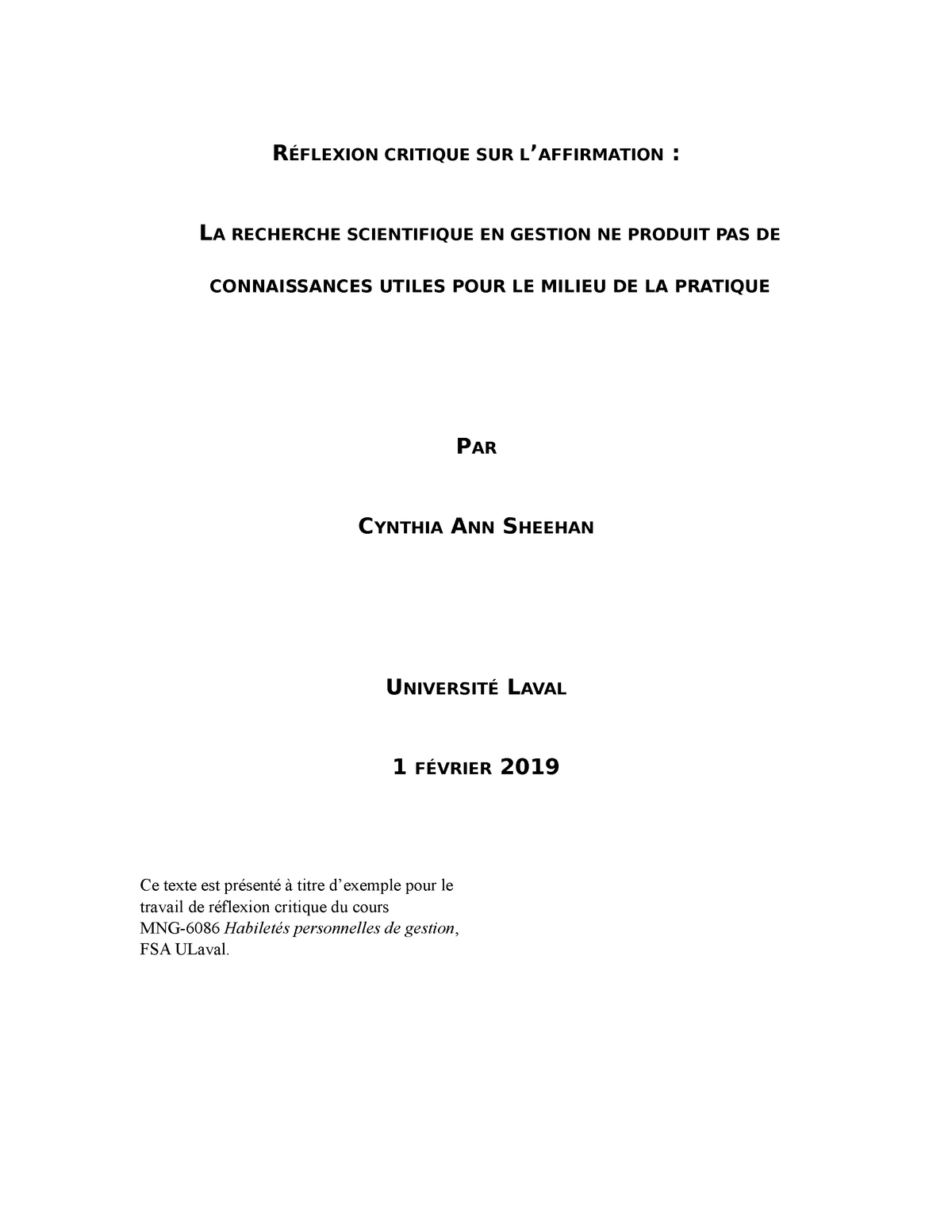 Reflexion critique exemple theorie et pratique Commente  RÉFLEXION