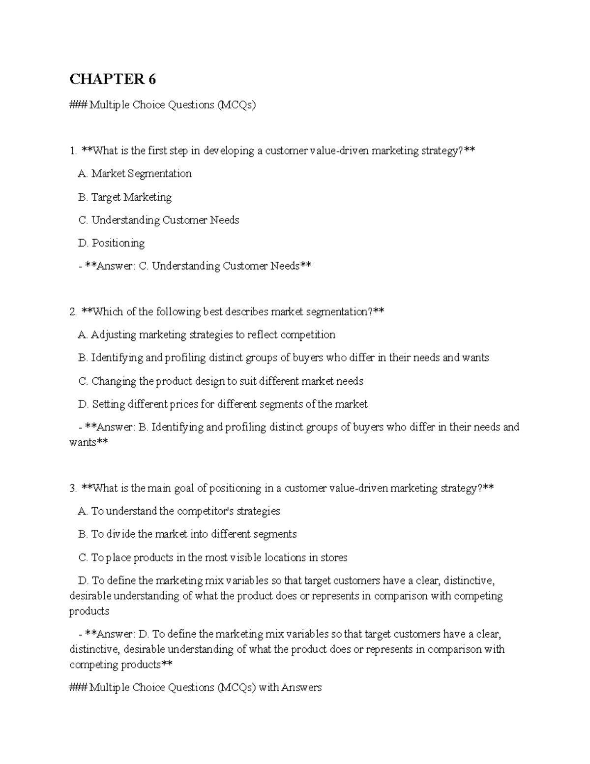 Chapter 6 - Course notes for midterm - CHAPTER 6 Multiple Choice ...