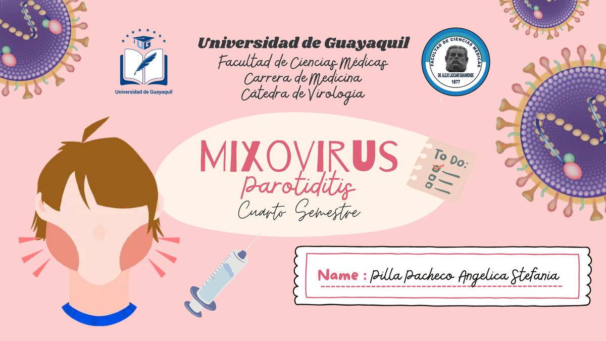 Mixovirus Parotiditis - Mixovirus Parotiditis Name : Pilla Pacheco ...