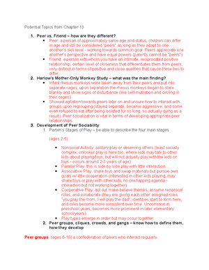 Child Psychology ~ Exam 2 Study Guide - Exam 2 Study Guide PSYC 201 ...