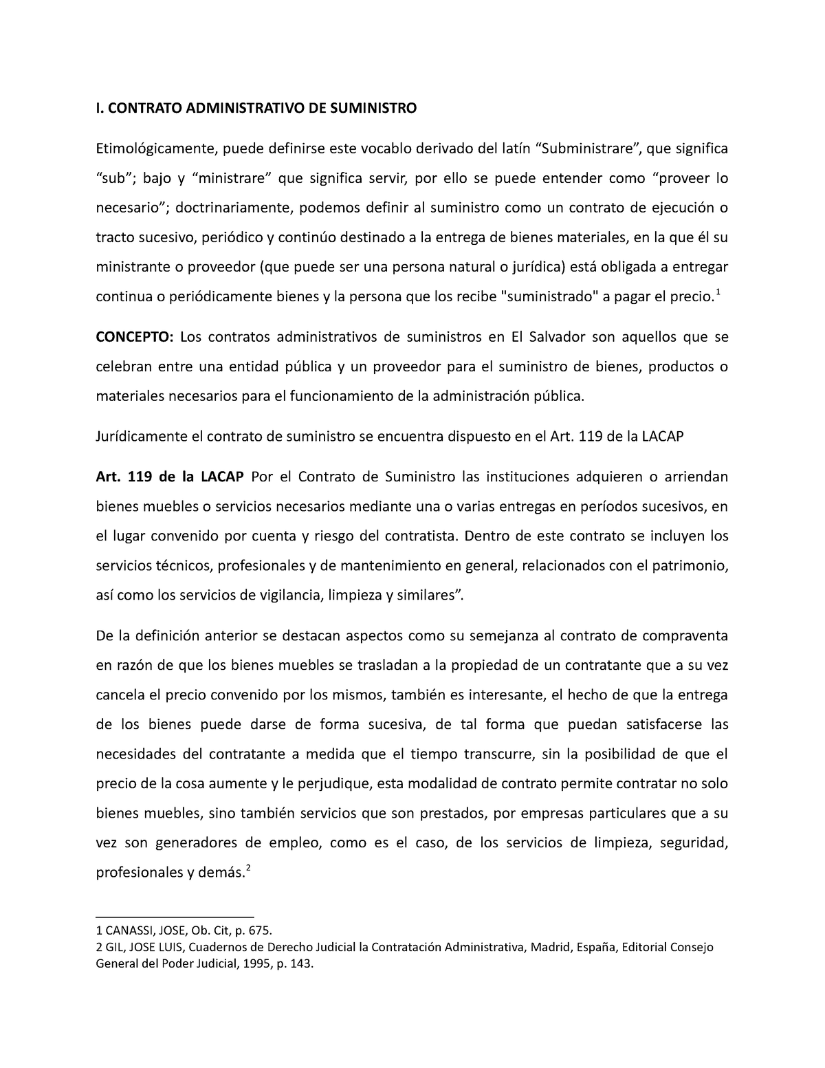 Contrato Administrativo DE Suministro - I. CONTRATO ADMINISTRATIVO DE ...