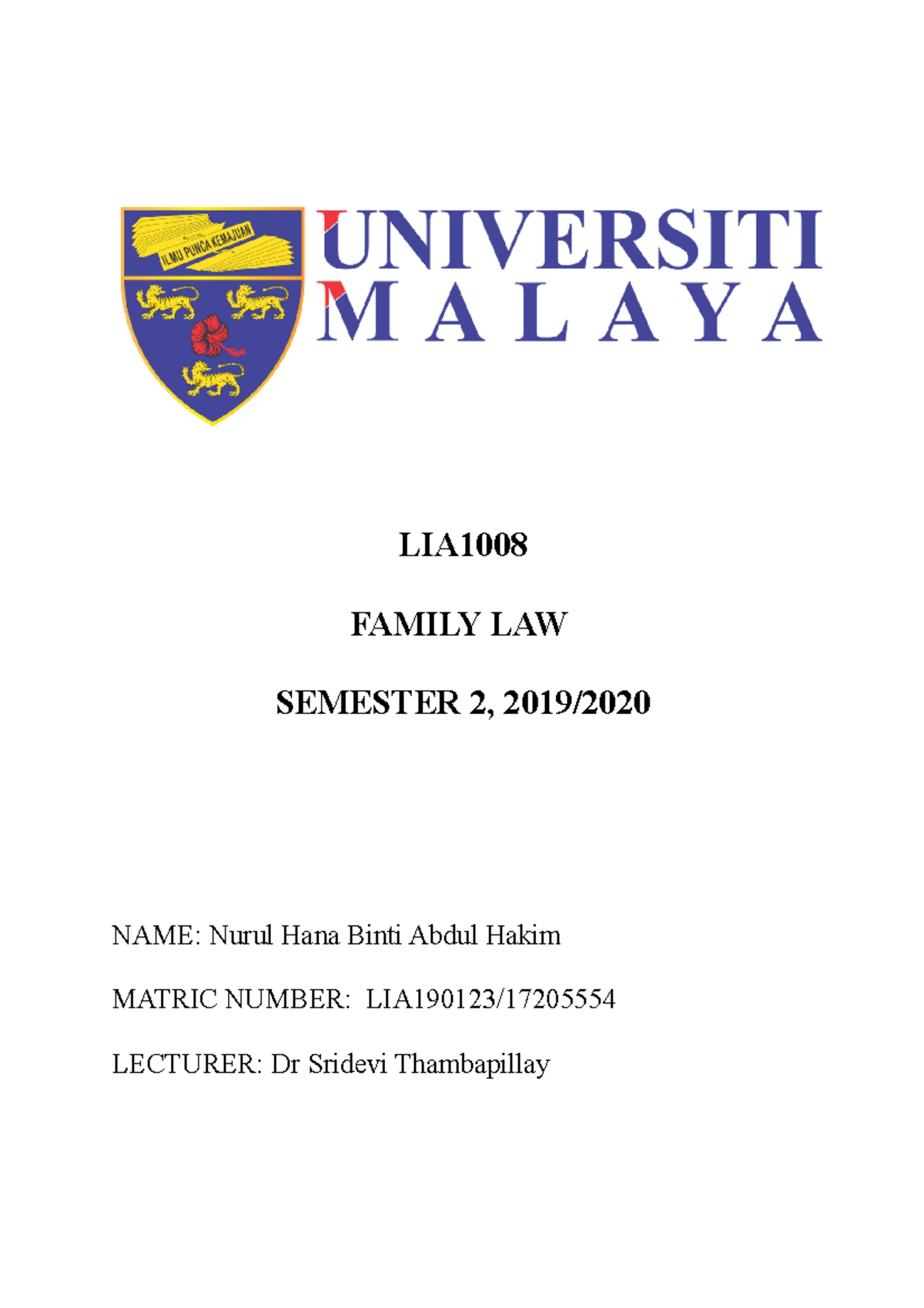 family-law-assignment-promise-to-marry-lia-family-law-semester-2