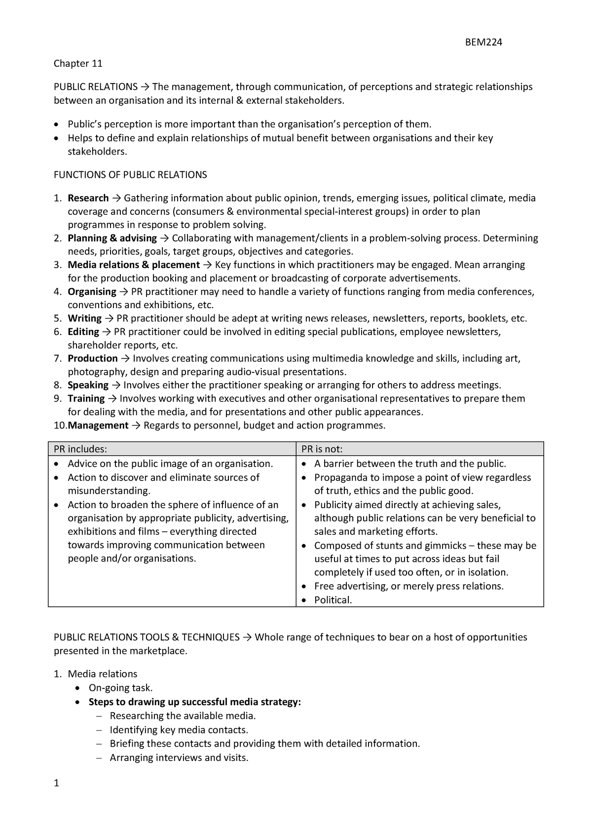 Chapter 11 - Summary Business management - BEM224 Chapter 11 PUBLIC ...