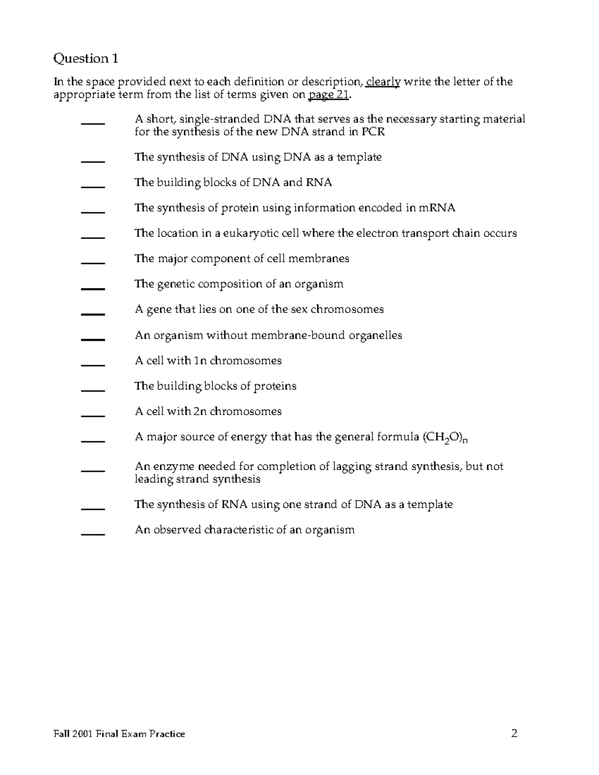 Fa01finalprac - trigonometry - Question 1 In the space provided next to ...