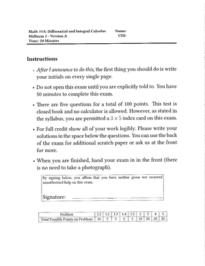 Midterm 2 review - This is a selection of problems on topics we have ...