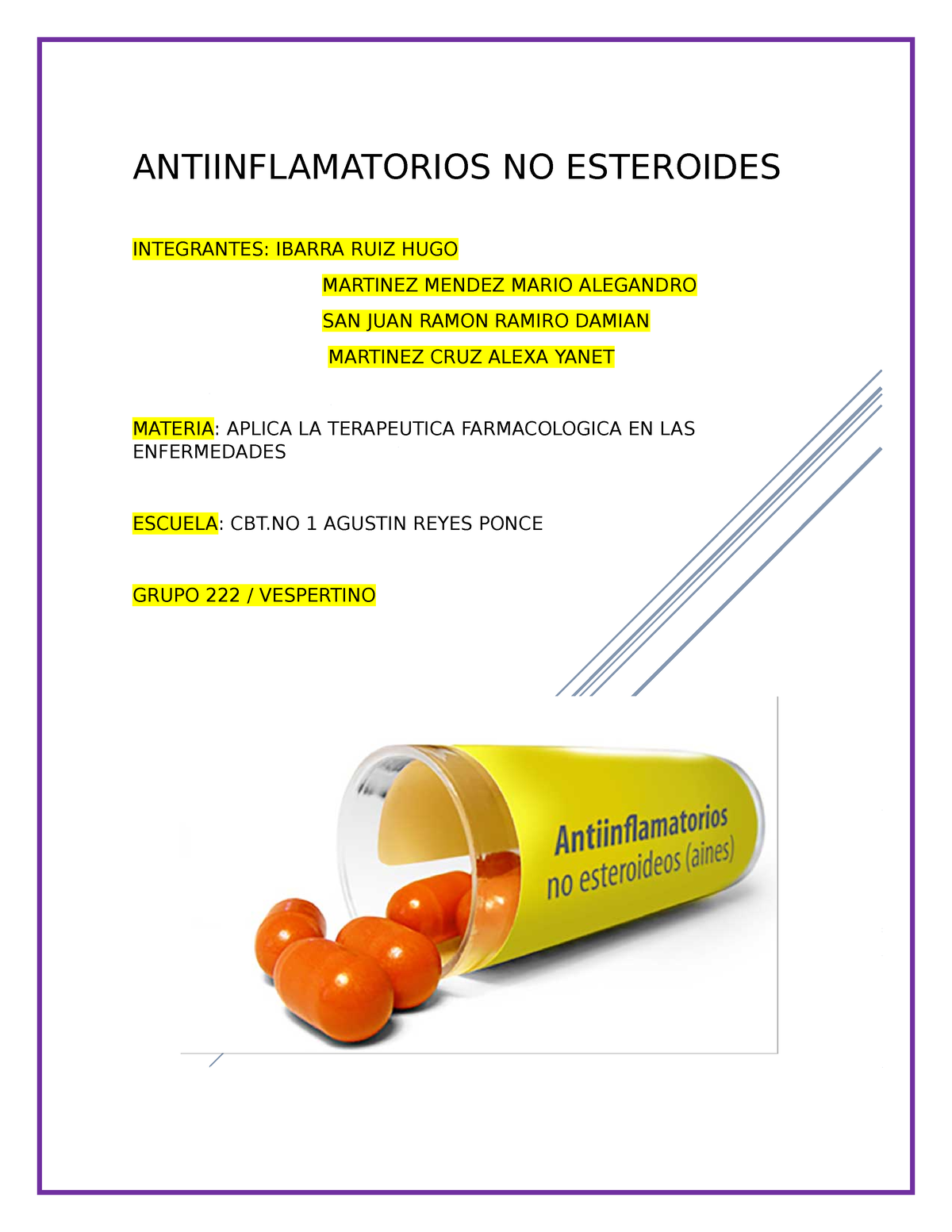 Antiinflamatorios NO Esteroides - ANTIINFLAMATORIOS NO ESTEROIDES ...