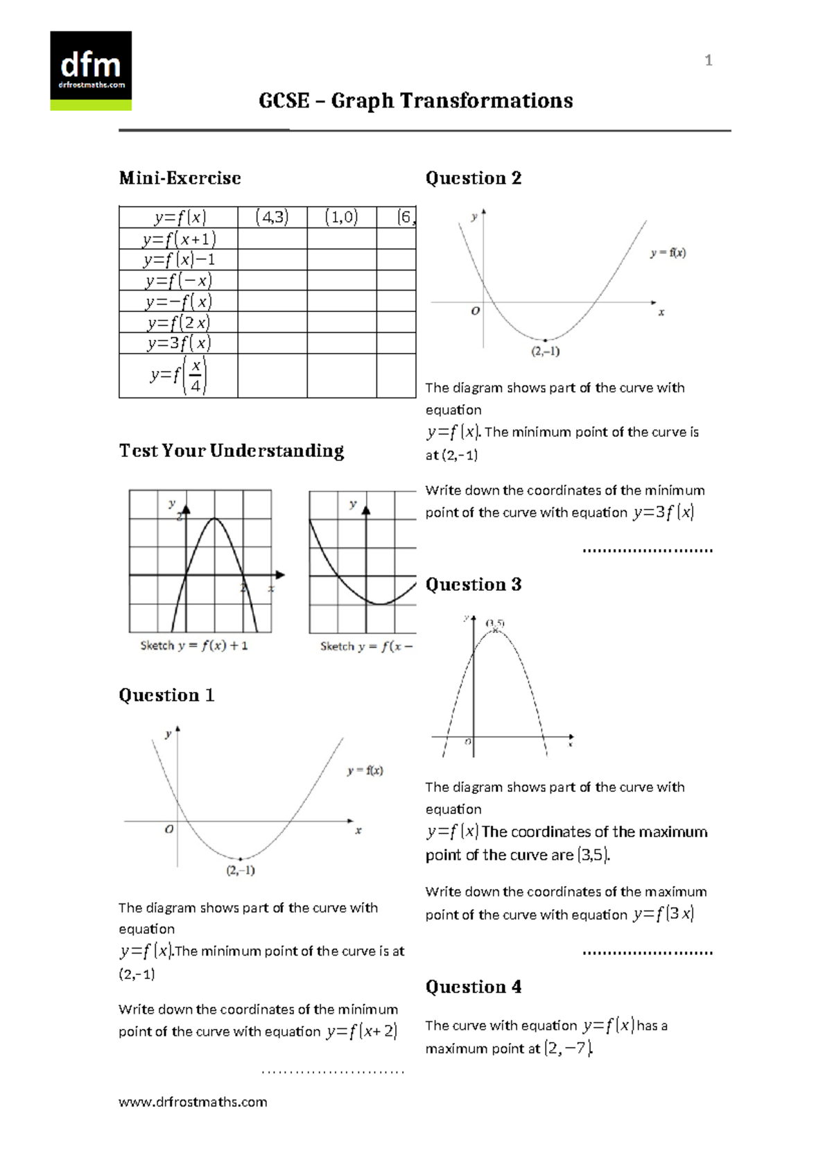 GCSE-Graph Transformations - GCSE – Graph Transformations Mini-Exercise ...