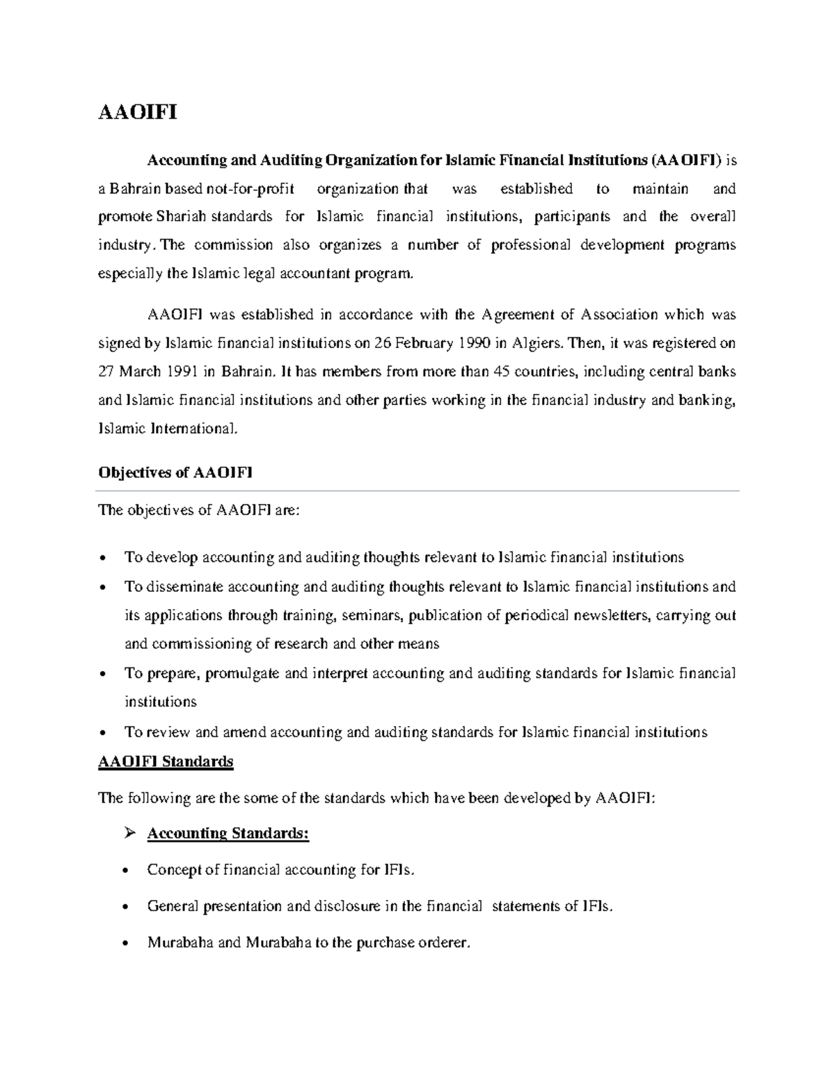 Aaoifi - AAOIFI Accounting and Auditing Organization for Islamic ...