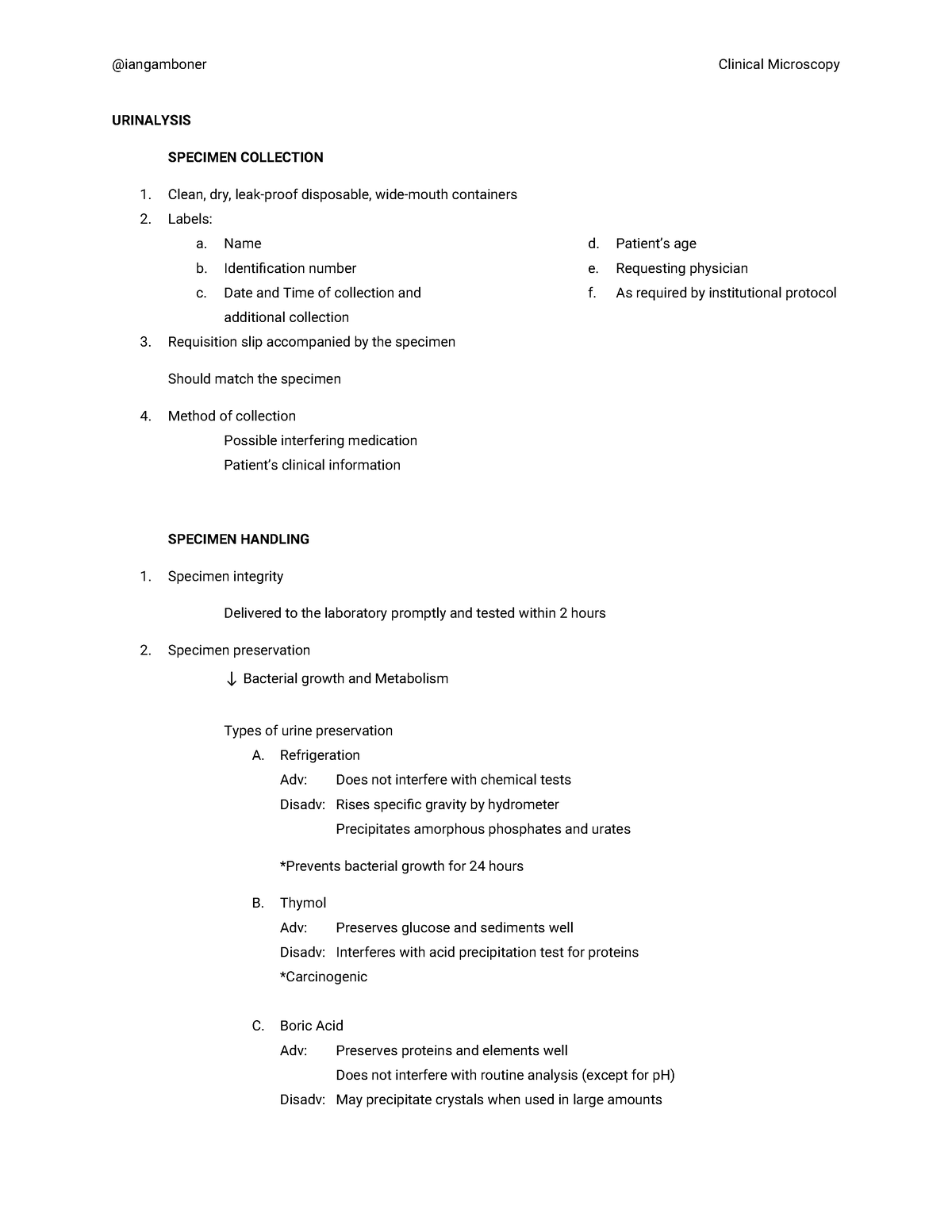 2 Urinalysis - URINALYSIS SPECIMEN COLLECTION Clean, dry, leak-proof ...