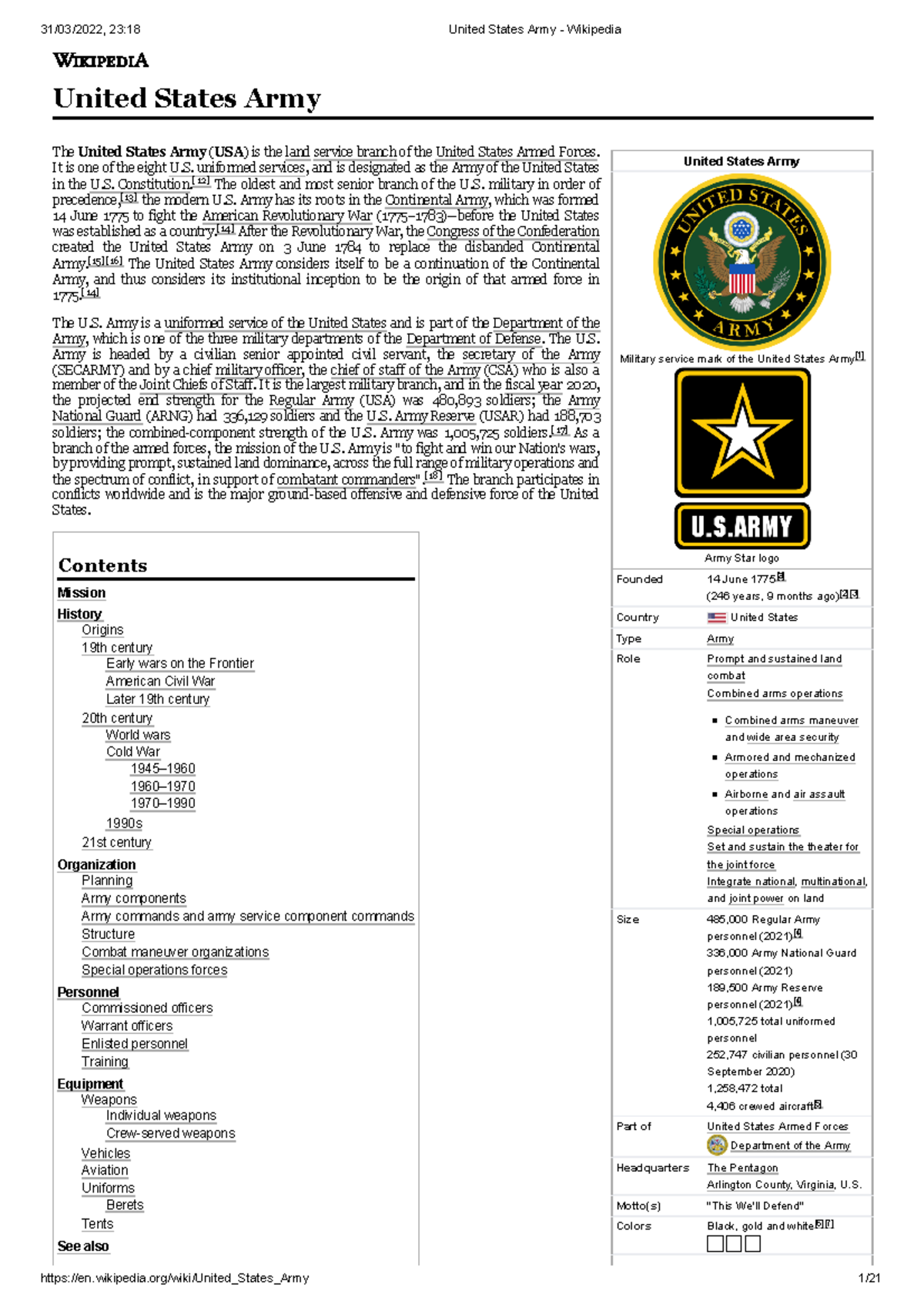 Reorganization plan of United States Army - Wikipedia