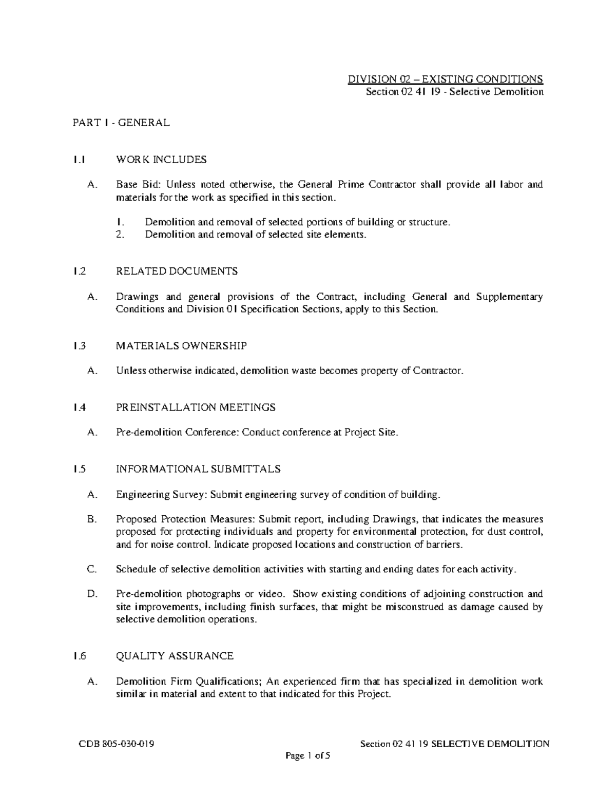 233994948 - Cours - CDB 805-030-019 Section 02 41 19 SELECTIVE ...