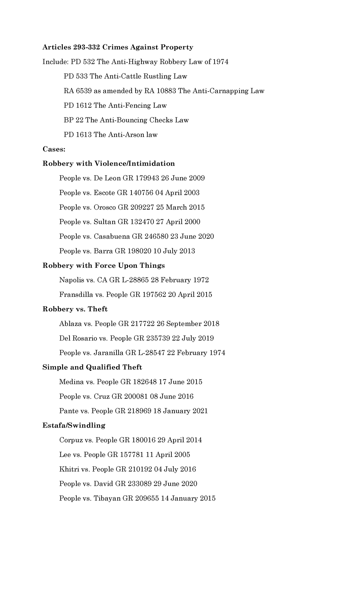 Crimes-Against-Property - Articles 293-332 Crimes Against Property ...
