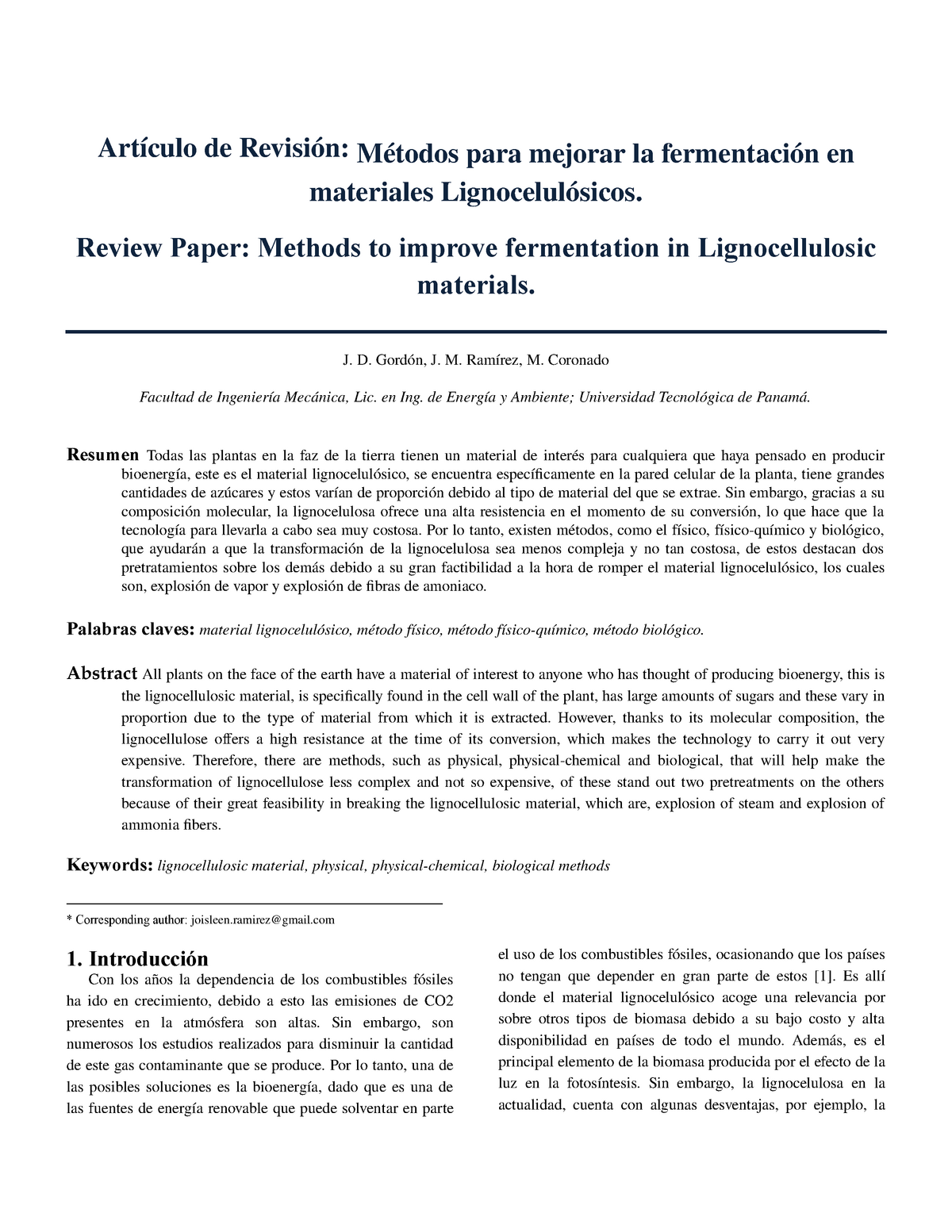 Proyecto De Biomasa Lignocelulosa Art Culo De Revisi Todos Para Mejorar La Studocu