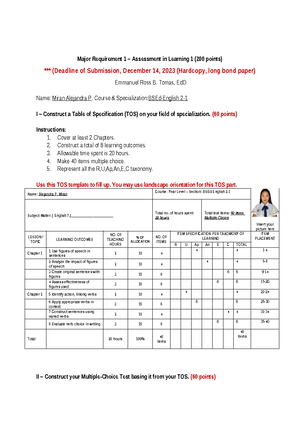 Study Guide Module 1 Assessment in Learninag 1 - STUDY GUIDE FOR MODULE ...