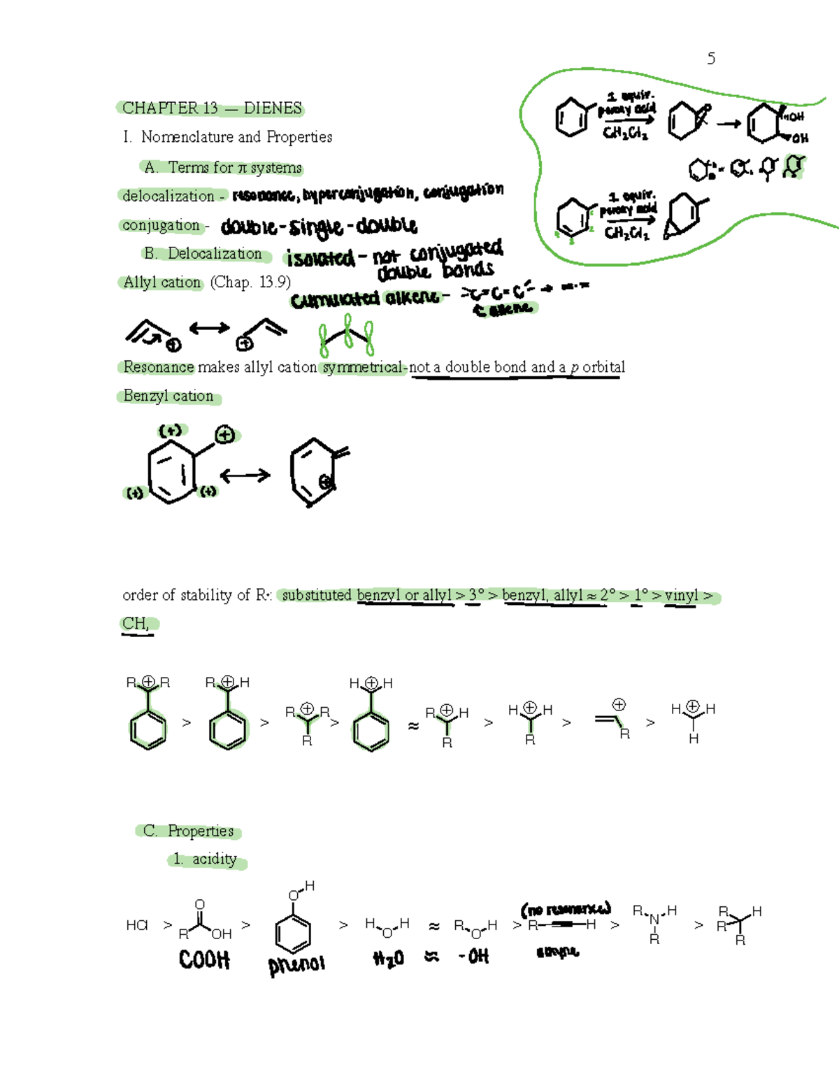 Dienes - CHAPTER 13 — DIENES I. Nomenclature and Properties A. Terms ...