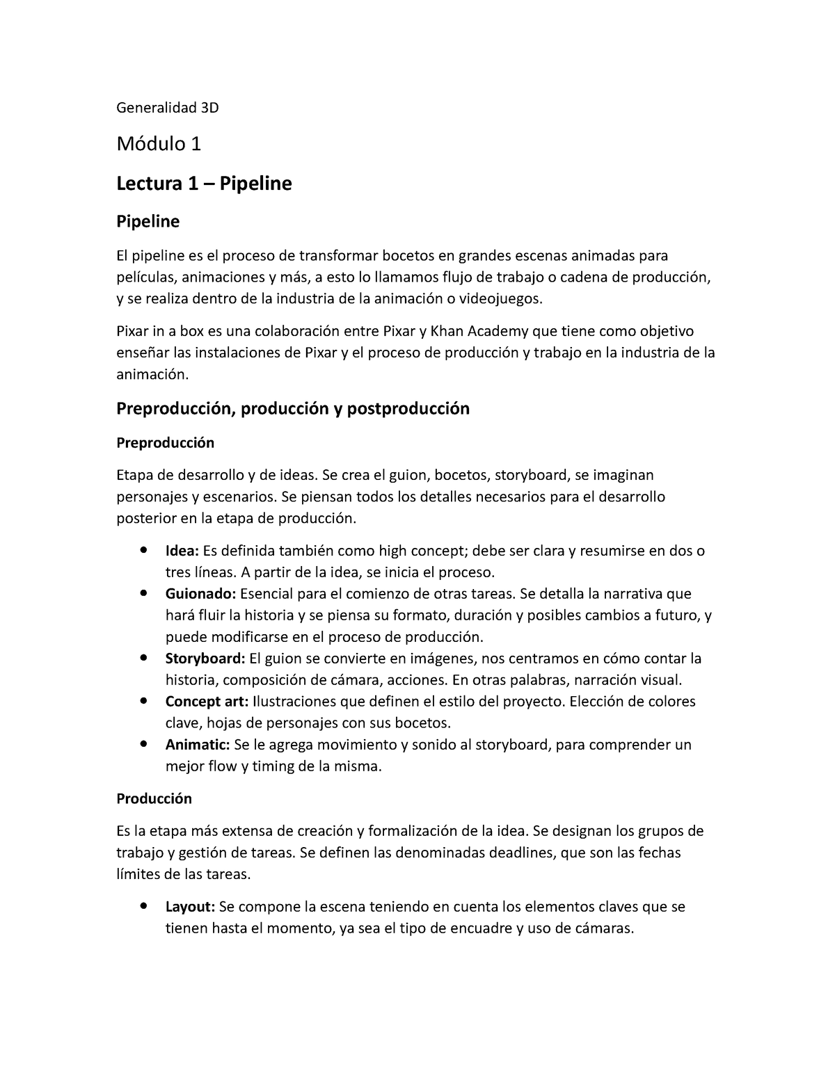 Generalidad 3D M1 Resumen - Generalidad 3D Módulo 1 Lectura 1 ...