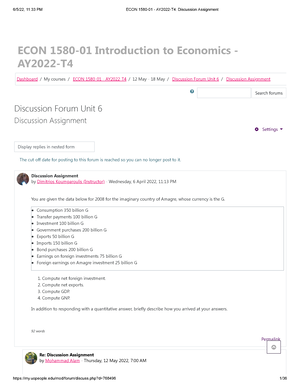 Final Exam (page 1 Of 6) - ECON 1580-01 - AY2022-T4_ Discussion ...