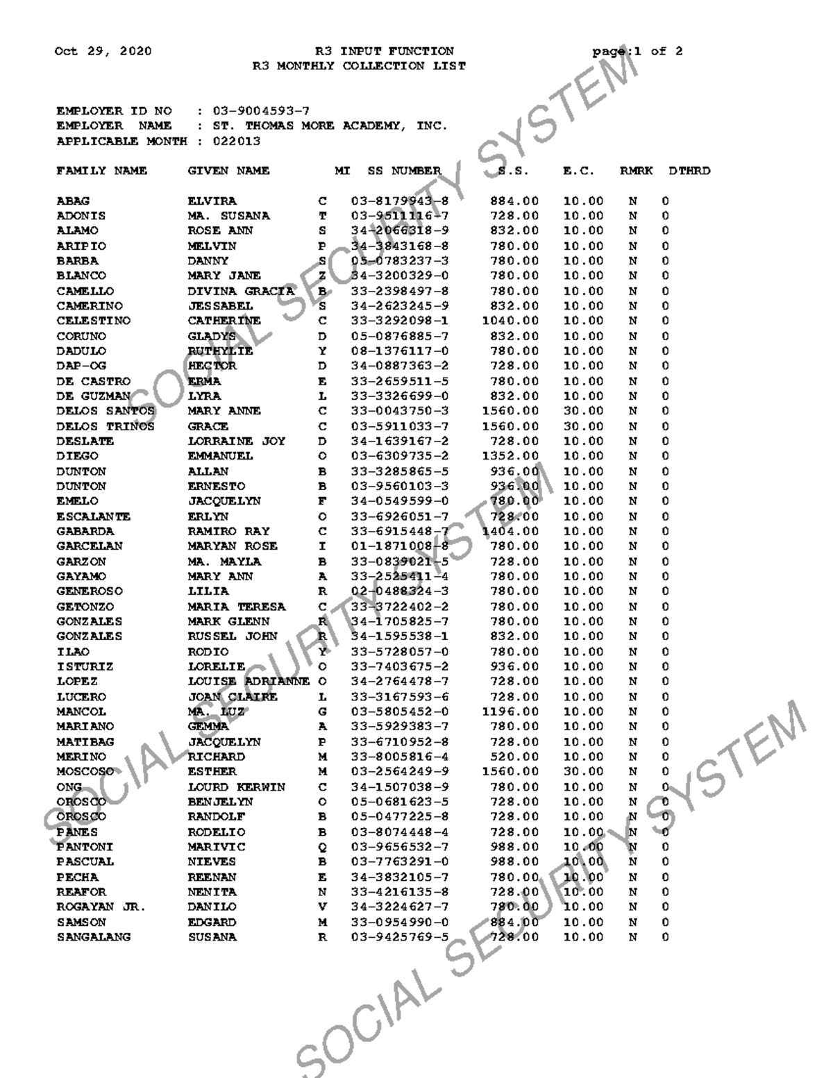 R3 Collst - this is for lecture only - SOCIAL SECURITY SYSTEM SOCIAL ...