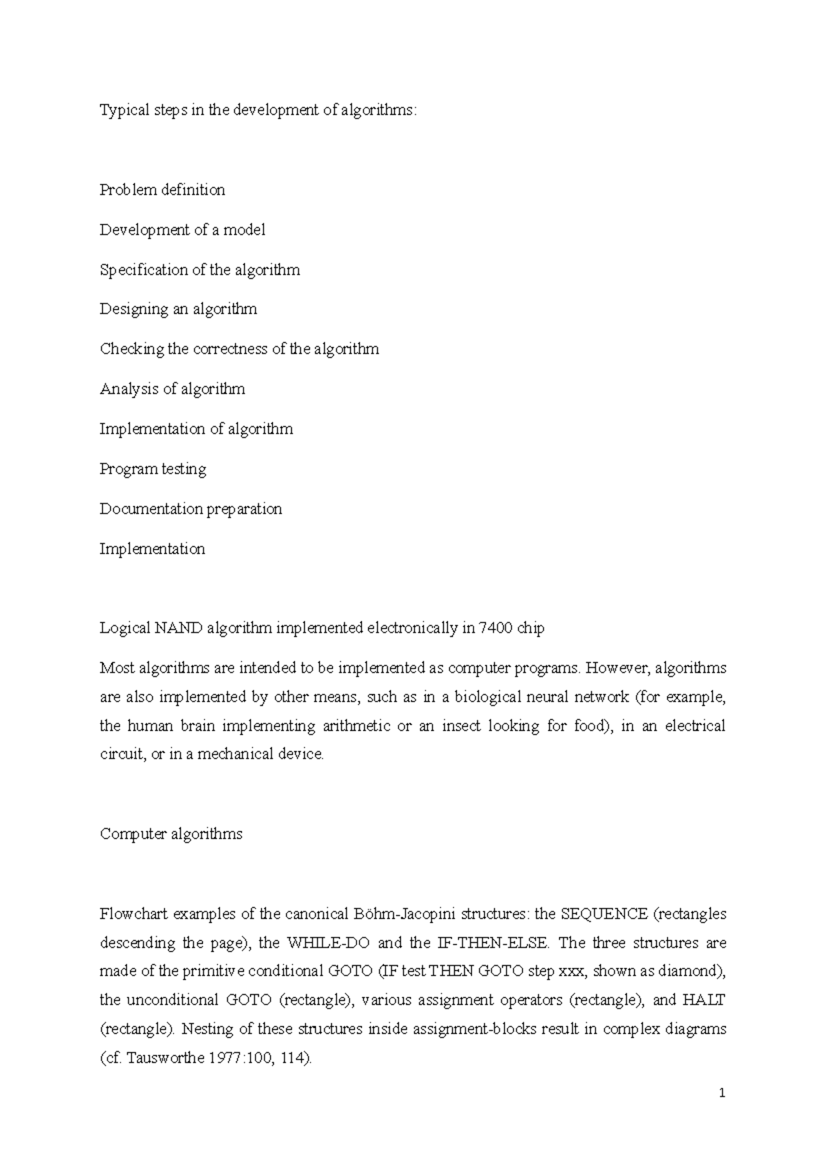 Algorithm - Copy - Typical steps in the development of algorithms ...