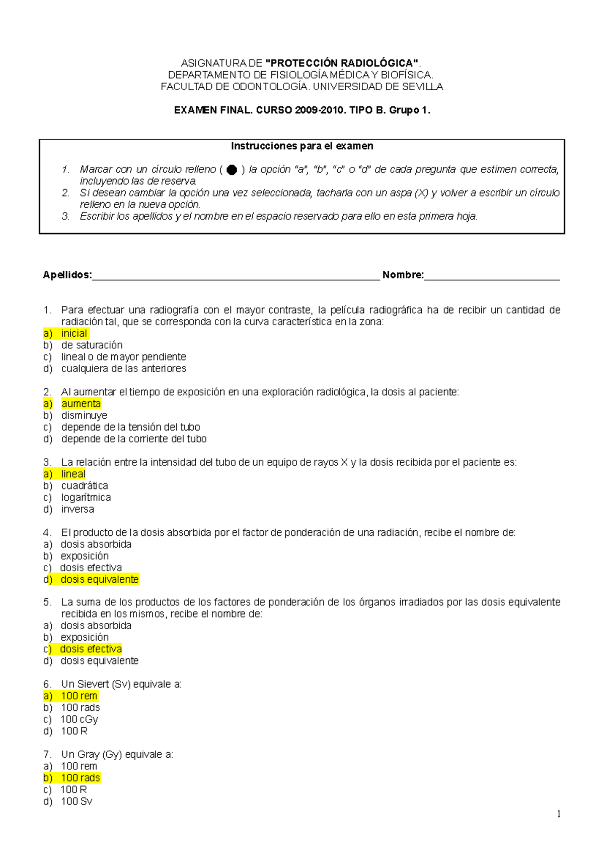 Exámen Tipo B 2007 Con Respuestas.docx - ASIGNATURA DE "PROTECCIÓN ...