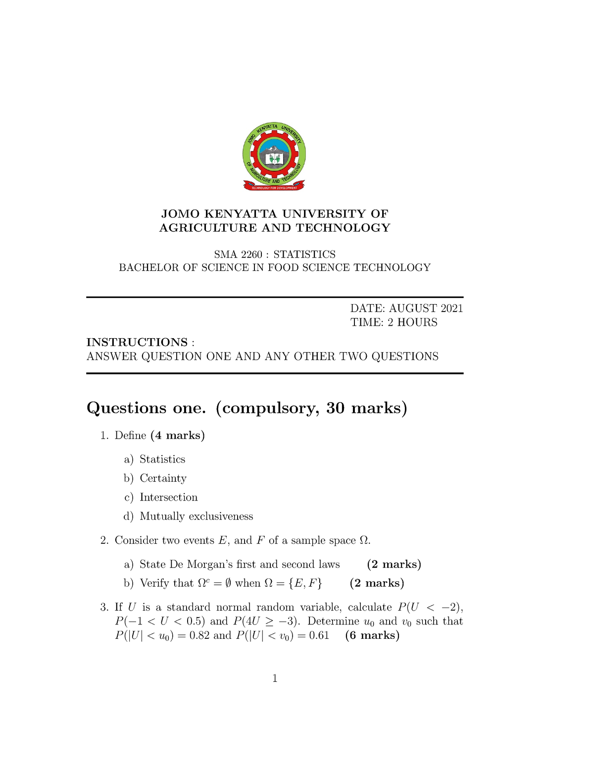 exam-food-science-sma-2260-introduction-to-probability-and-statistics