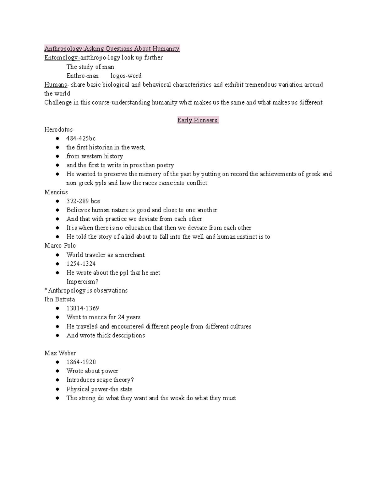 Anthropology Asking Questions About Humanity Review - Anthropology ...