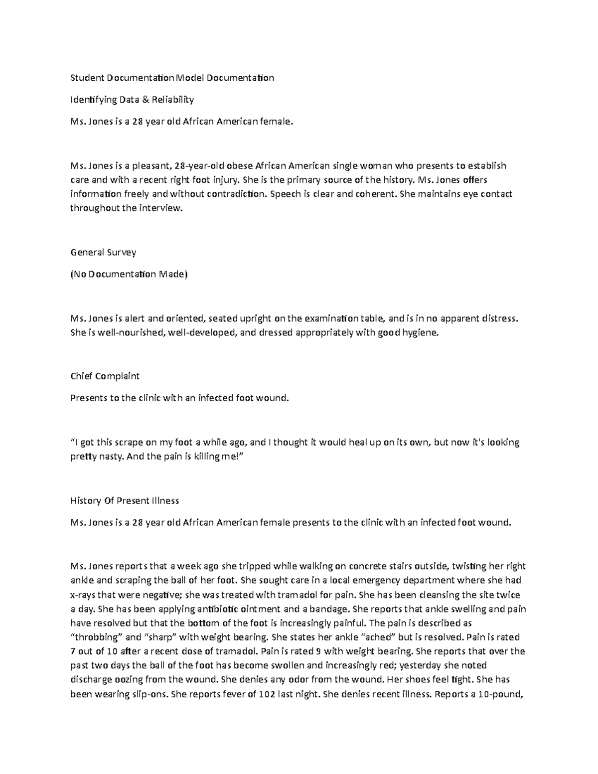 Student Documentation Model Documentation - Student Documentation Model ...