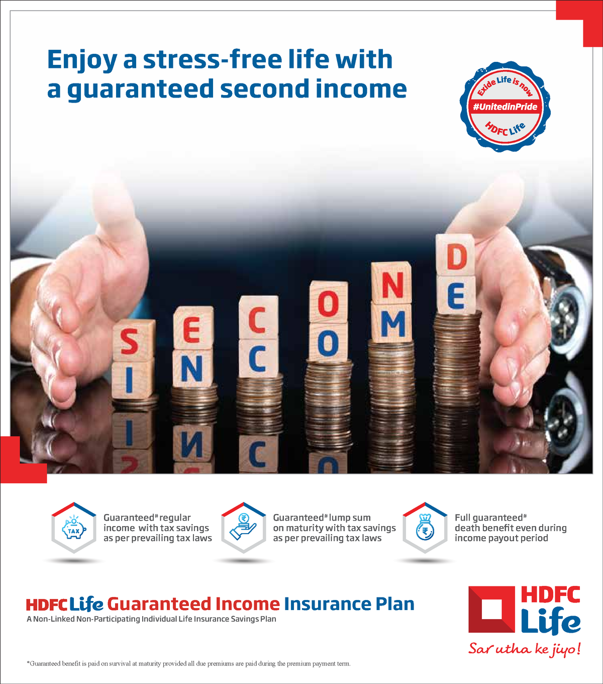 HDFC LIFE GIIP Brochure Guaranteed Benefit Is Paid On Survival At 