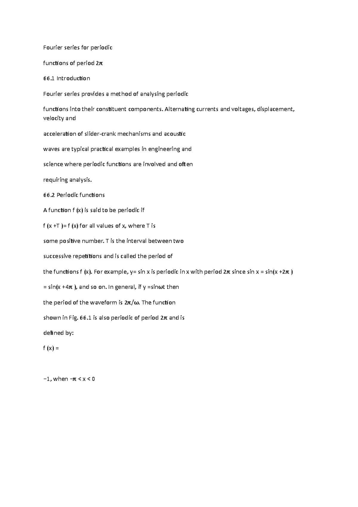 Fourier series for periodic - Fourier series for periodic functions of ...