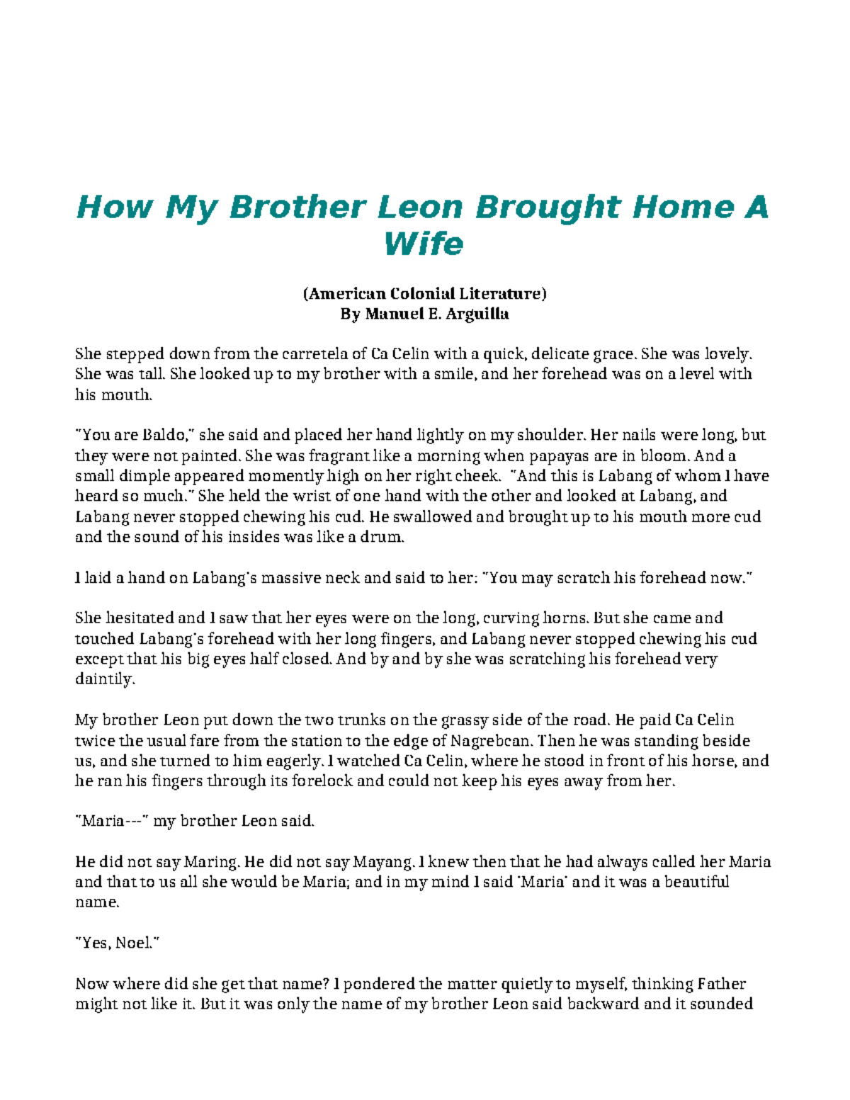 How My Brother Leon Brought Home A Wife - How My Brother Leon Brought 