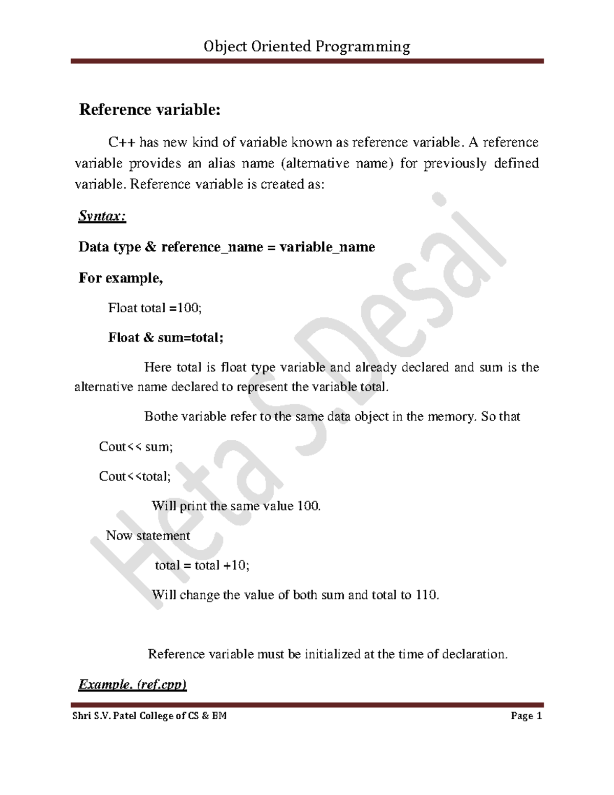10 scope resolution, new delete, reference variable - Reference ...