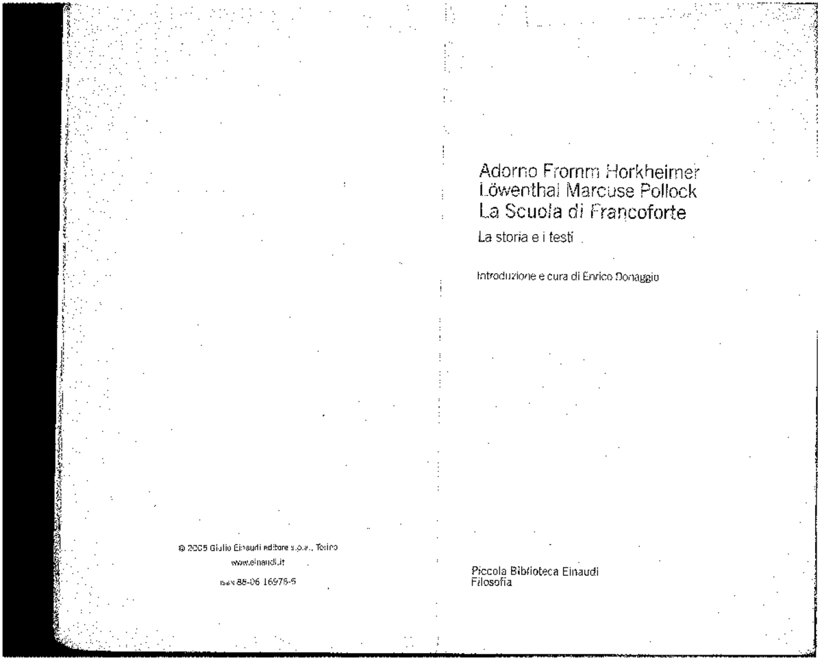 Adorno Il carattere di feticcio della musica - Storia della critica d