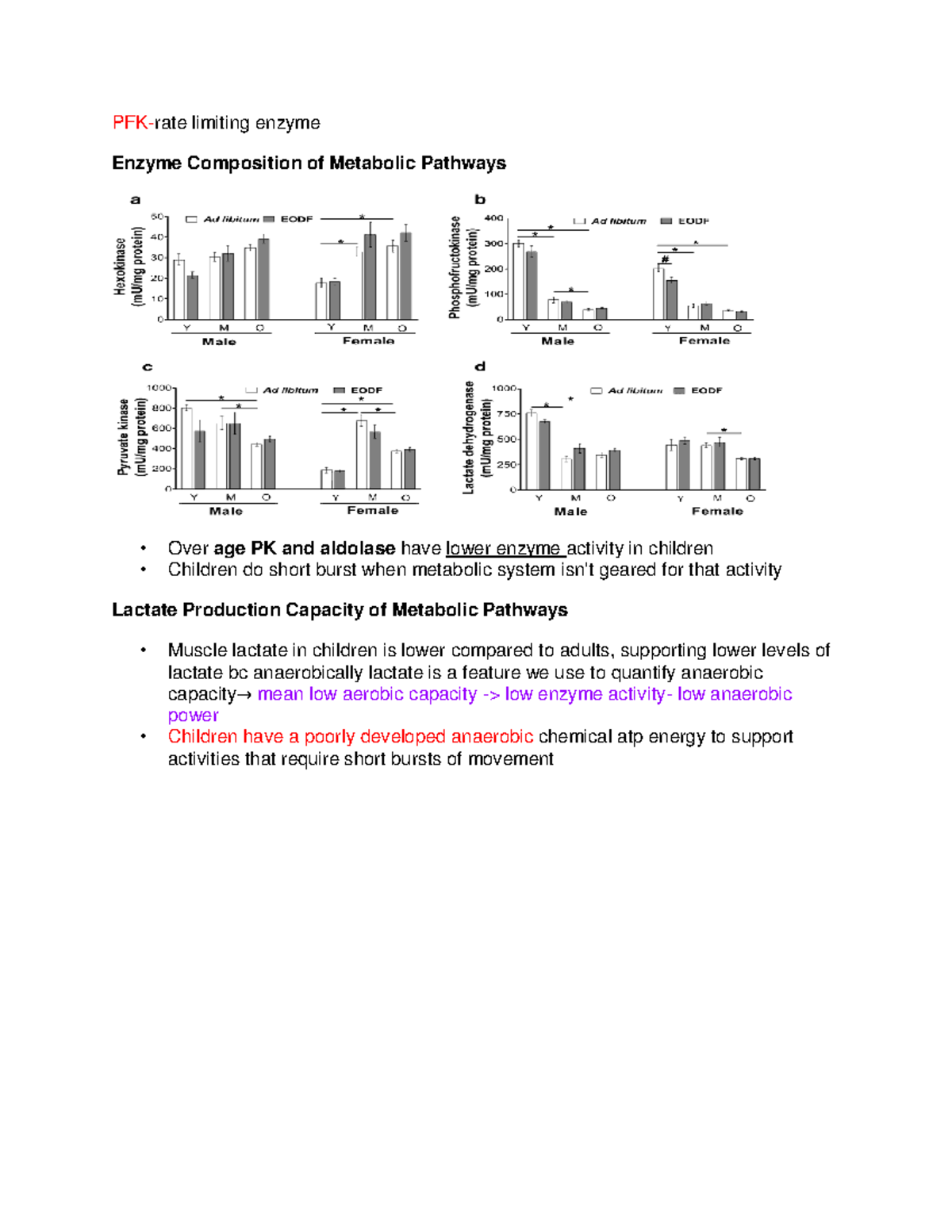 Enzyme Composition of Metabolic Pathways Lec Notes - PFK-rate limiting ...