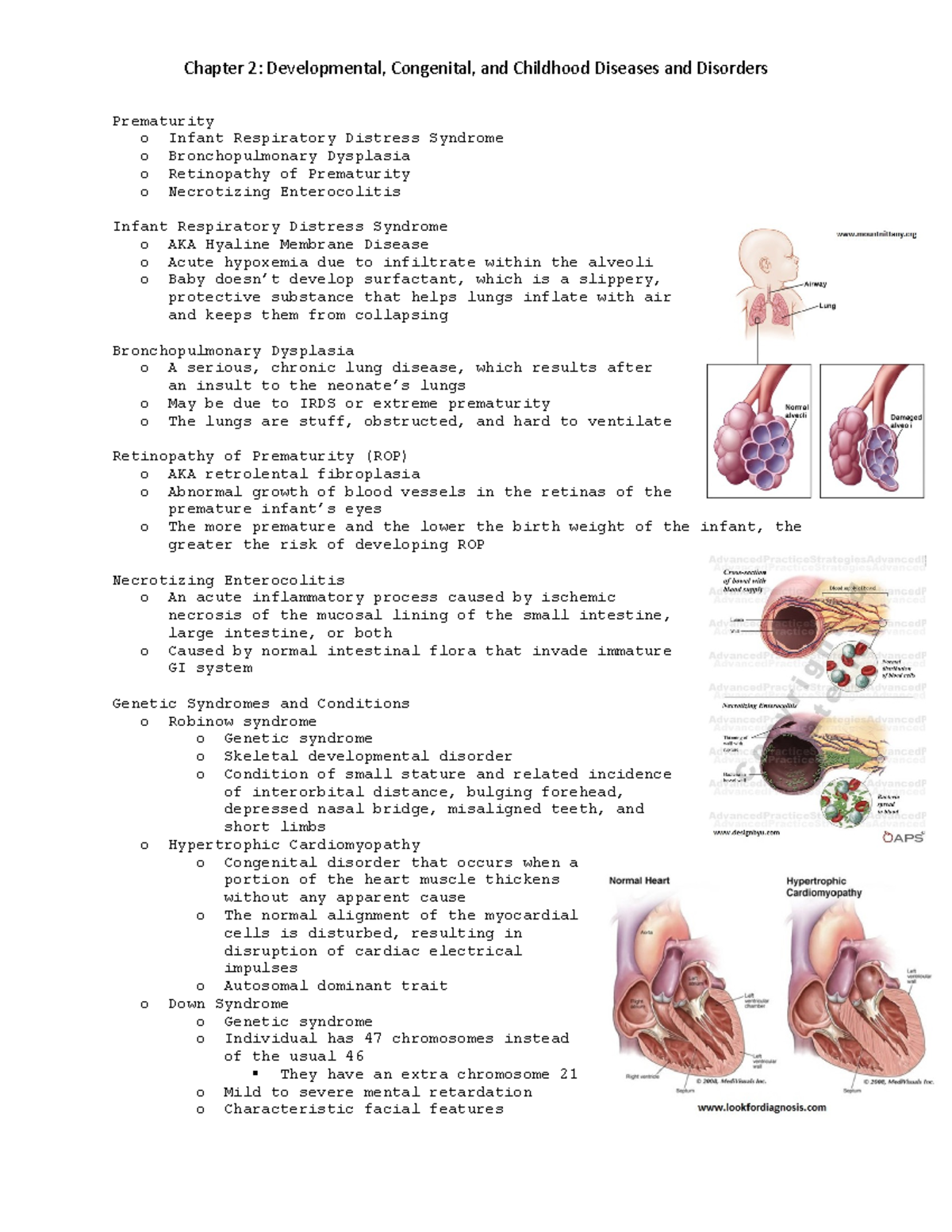 Path. ch 2 - Children - Prematurity o Infant Respiratory Distress ...