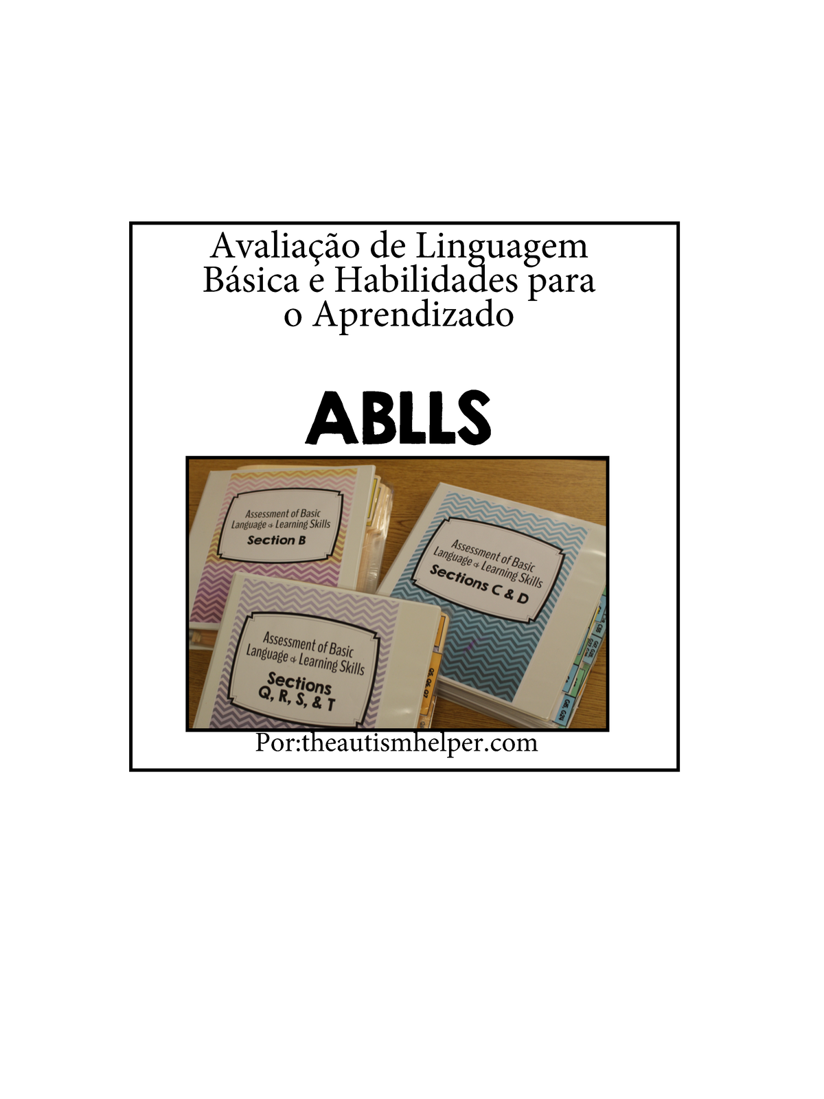 KIT Ablls - ABLLS Kit de Recursos Avaliação de Linguagem Básica e ...