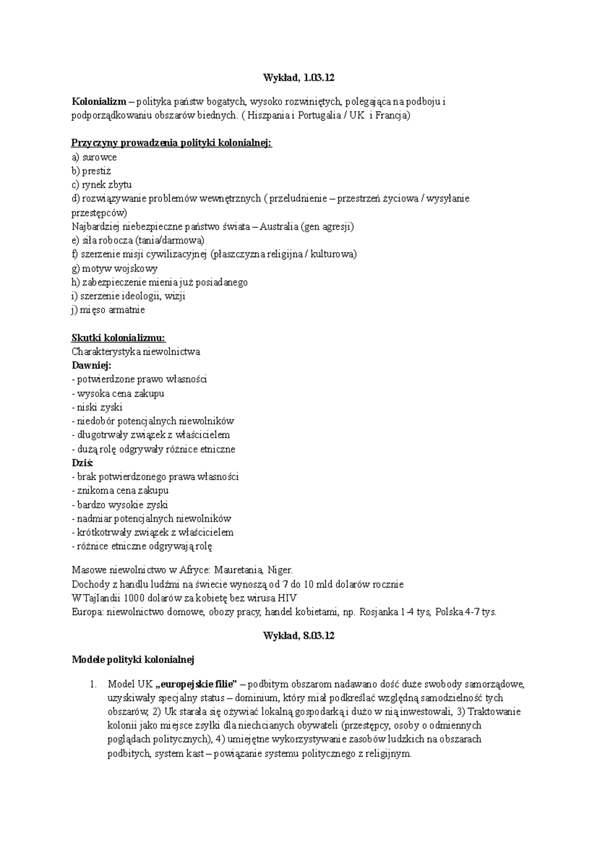 HSM-wyk ady-all - Historia stosunków międzynarodowych - UaM - Studocu