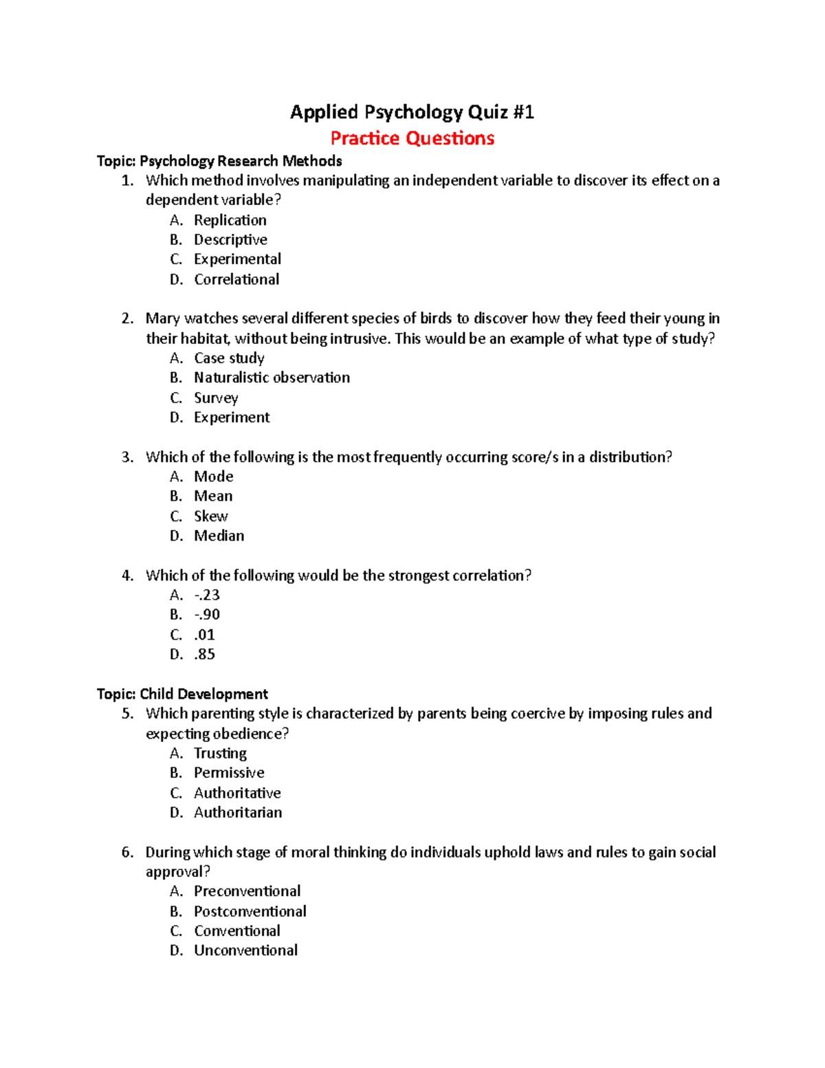 psychology research questions for students