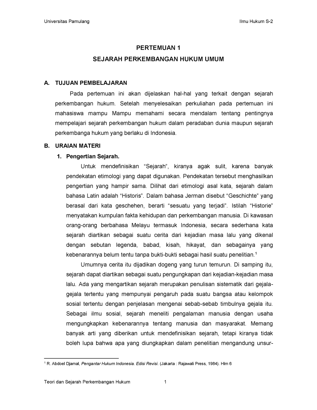 MHK0013 01 Sejarah Perkembangan Hukum UMUM - Teori Dan Sejarah ...