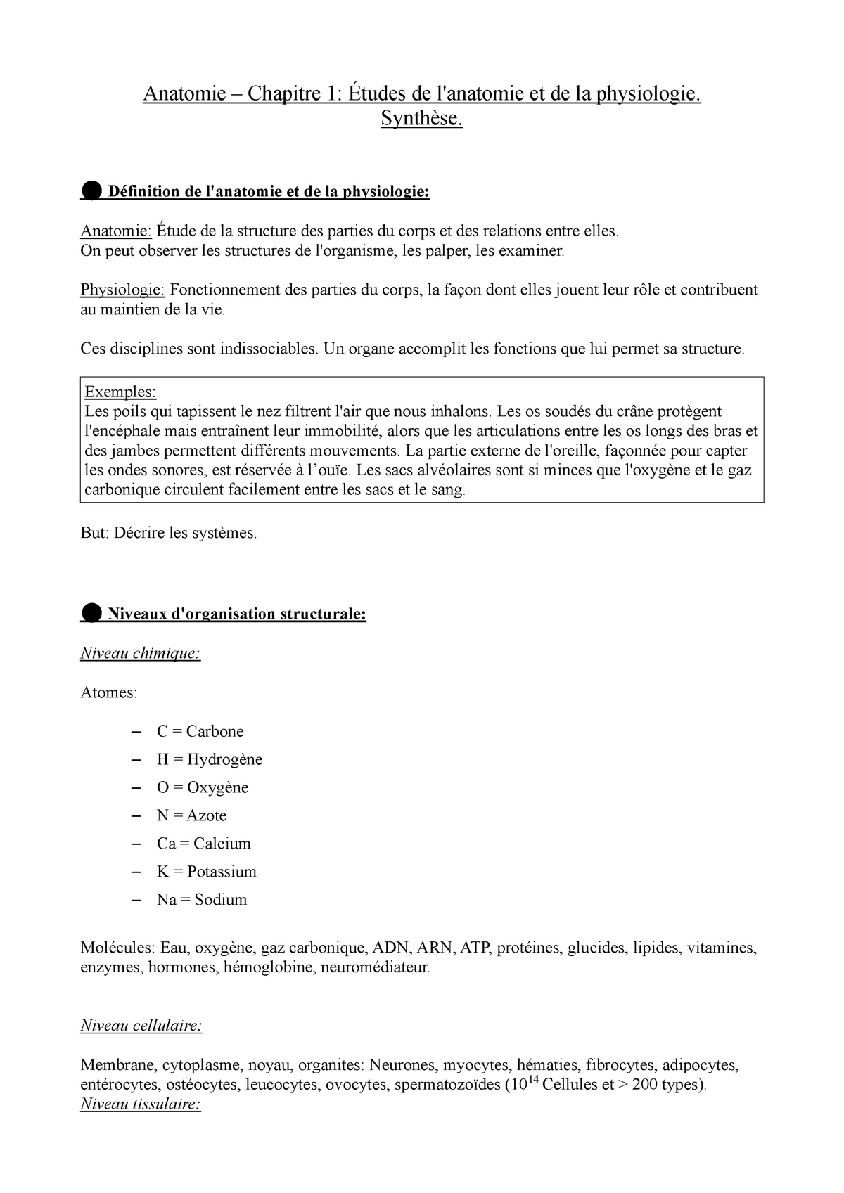 Anatomie Q1 Chapitre 1 Etude De Lanatomie Et De La Physiologie BOON ...