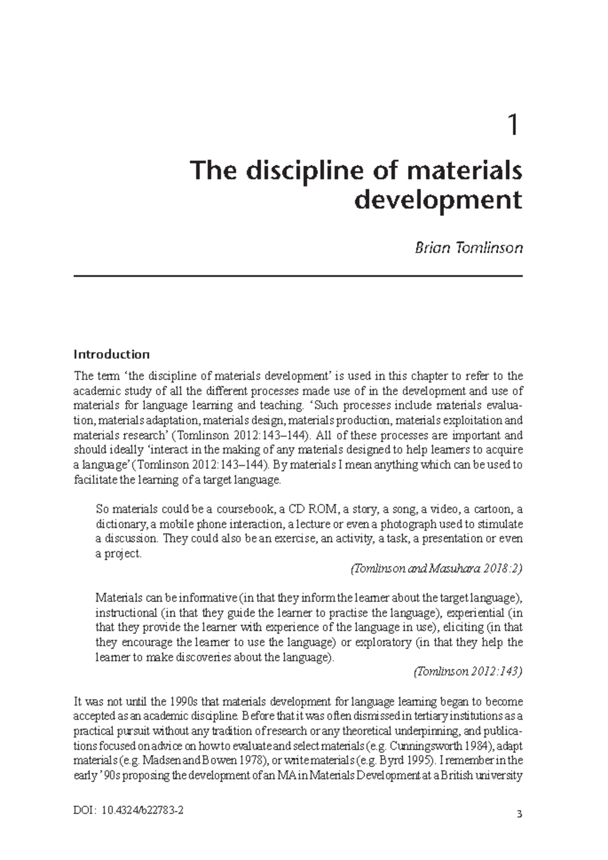 Tomlinson 2022 The Discipline of Materials Development - Introduction ...