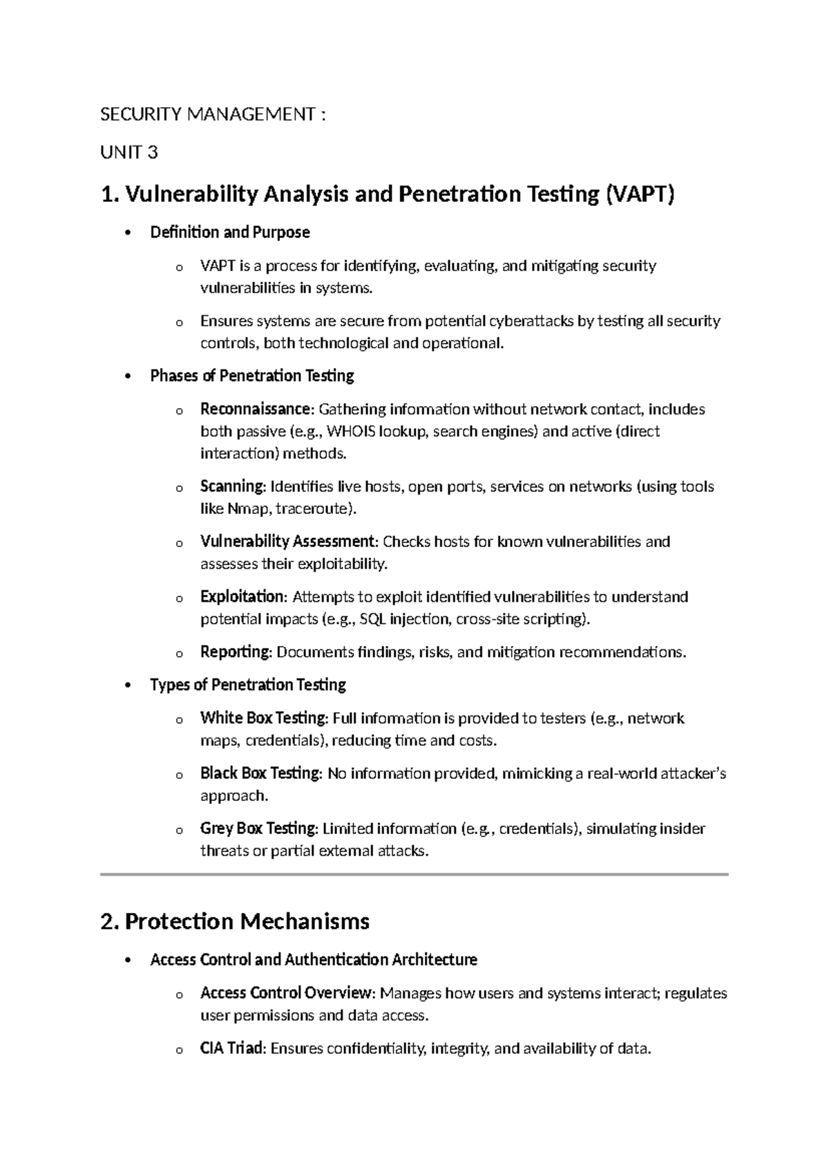 Security Managemen unit 3 4 5 - SECURITY MANAGEMENT : UNIT 3 1 ...